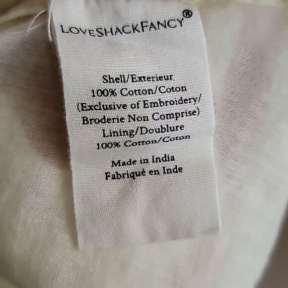 LoveShackFancy Bea Embroidered Eyelet Mini Dress Size 8 - Picture 10 of 11